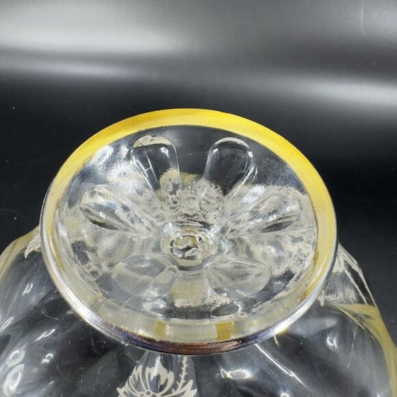 Vintage Viking Clear Footed Dish Bowl With Silver Overlay Flowers Pattern VTG - Picture 5 of 14